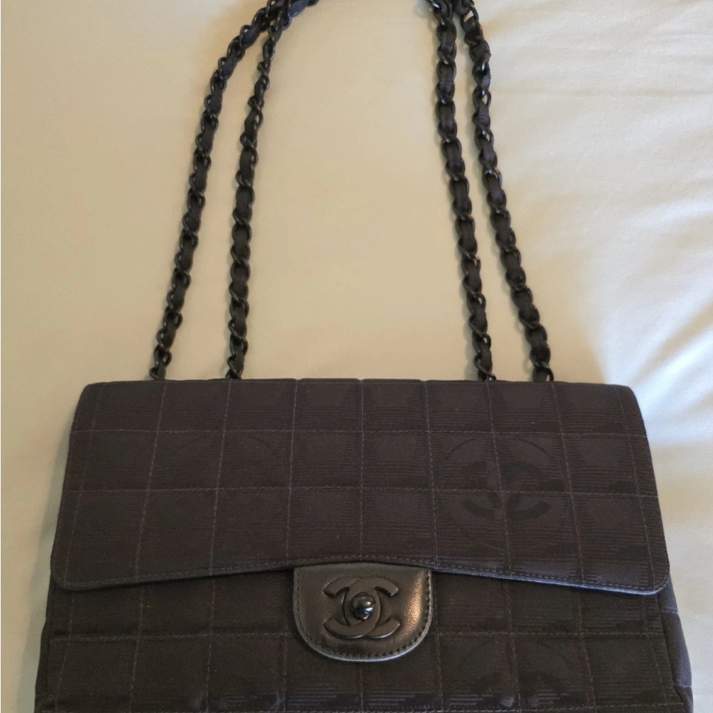 Chanel Triple Black Classic Flap Crossbody Shoulder Bag